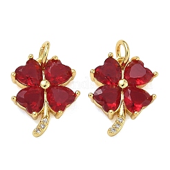 Brass Micro Pave Cubic Zirconia with Glass Pendants&nbsp;CU-CBA6E4E-11G