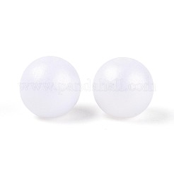 ゴム風の虹色の不透明アクリルビーズ  虹色の  ラウンド  ホワイトスモーク  12mm  穴：3mm  約625個/500g&nbsp;MACR-T010-12mm-08-01