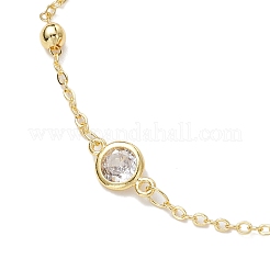 Cubic Zirconia Flat Round Link Bracelets for Women&nbsp;BJEW-JB11634