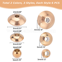 36Pcs 3 Style Ion Plating(IP) 202 Stainless Steel Beads&nbsp;STAS-DC0004-12