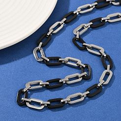 201 Stainless Steel Oval Link Chain Necklaces for Women&nbsp;NJEW-B143-04EBP