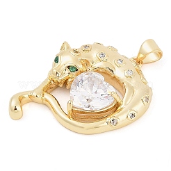 Brass Micro Pave Cubic Zirconia Pendants&nbsp;KK-M307-07G