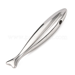 304ステンレスペンダント  魚  ステンレス鋼色  37.5x7x5.5mm  穴：1.8mm&nbsp;STAS-D129-13A-P