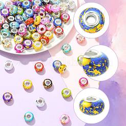 80Pcs 20 Colors Opaque Resin Rondelle European Beads&nbsp;RESI-FS0002-46