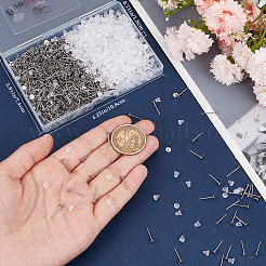 1600Pcs 2 Styles  304 Stainless Steel Flat Round Blank Peg Stud Earring Findings&nbsp;FIND-BBC0003-53B