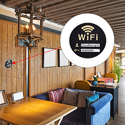 アクリルインジケーター  単語wifiで  ラウンド  ブラック  150x2.5mm&nbsp;LS-AJEW-WH0261-04