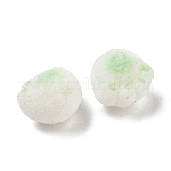 フロッキーレジンビーズ  猫の足のプリント  グリーン  12x12.5x11mm  穴：1.8mm&nbsp;CRES-D017-03D