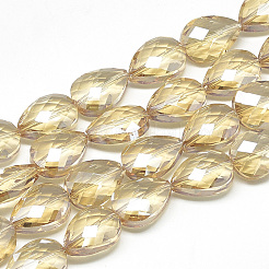 Electroplate Glass Beads Strands&nbsp;EGLA-S151-18x13mm-M