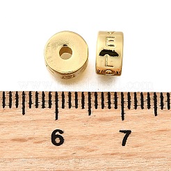 真鍮ビーズ  ラックめっき  長持ちメッキ  鉛フリー＆カドミウムフリー  ワード愛と列  18KGP本金メッキ  7x4mm  穴：1.8mm&nbsp;KK-B136-16G