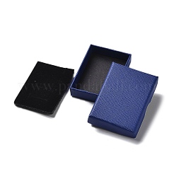厚紙のジュエリーセットボックス  内部のスポンジ  長方形  ブルー  7.05~7.15x5.05x1.55~1.6cm&nbsp;CBOX-C016-01E-02
