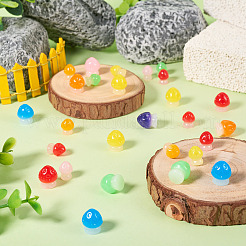 30Pcs 2 Styles Luminous Resin Mushroom Ornament&nbsp;RESI-TA0004-04A