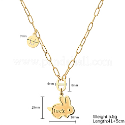 Luck Rabbit 304 Stainless Steel Pendant Necklaces&nbsp;KA9286-3