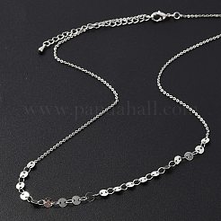Brass Cable & Flat Sequin Chains Necklaces for Women&nbsp;NJEW-D302-40P