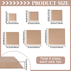 6Pcs MDF Pottery Clay Base Plate&nbsp;DIY-WH0061-060