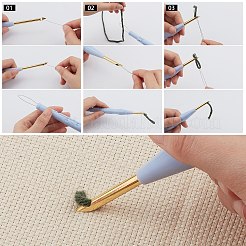 プラスチック製の DIY キット  刺繍フープ付き  はさみ  糸通し器と棒  DIYクラフトステッチアップリケ装飾用  カラフル  260x270x0.7mm&nbsp;DIY-WH0183-07