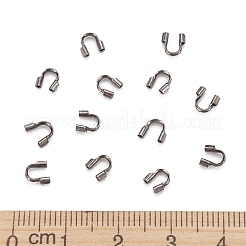 真鍮製U字カン  カドミウムフリー＆鉛フリー  ガンメタ色  4.5x4x1mm  穴：0.5mm&nbsp;X-KK-R030-B