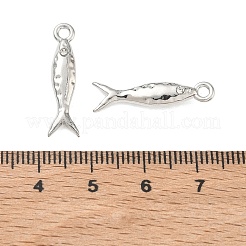 合金ラインストーンペンダント  長持ちメッキ  プラチナ  魚のチャーム  23.5x6.5x3.5mm  穴：1.8mm&nbsp;FIND-D044-21P-02