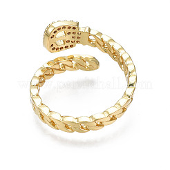 Exquisite Cubic Zirconia Chain Belt Shape Cuff Ring&nbsp;RJEW-N035-060-NF