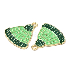 クリスマス合金エナメルペンダント  ゴールドカラー  帽子  17.5x16x1mm  穴：1.5mm&nbsp;ENAM-D050-13E-01G