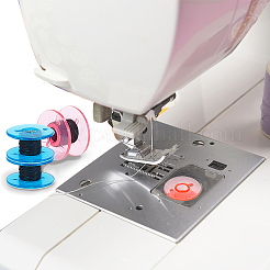 透明プラスチックボビン90色9個  ミシン糸ホルダー  裁縫道具用  ミックスカラー  20x10mm  穴：6mm  10個/カラー&nbsp;TOOL-BC0002-15