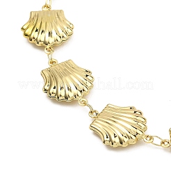 Ocean 304 Stainless Steel Shell Shape Link Chain Necklaces for Women&nbsp;NJEW-JN06011