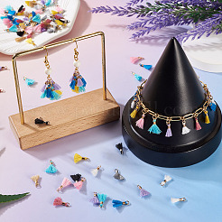 100Pcs 10 Colors Polycotton(Polyester Cotton) Tassel Pendant Decorations&nbsp;FIND-TA0009-08