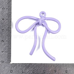 焼付塗装合金ペンダント  蝶結び  ライラック  45x42x6mm  穴：3mm&nbsp;FIND-G080-02F