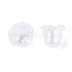 透明なアクリルビーズキャップ  花  透明  14.5x17.5~18x17.5~18mm  穴：2mm  約108個/100g&nbsp;X1-TACR-T028-58A