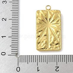 304ステンレスペンダント  スターチャーム付き長方形  18KGP本金メッキ  25x13x2.5mm  穴：1.8mm&nbsp;STAS-L277-03A-G