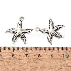 合金のチベット風チャーム  ヒトデのチャーム  アンティークシルバー  24x22x3mm  穴：1.8mm  約666個/1000g&nbsp;FIND-C094-18AS