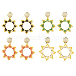 Brass Dangle Stud Earrings for Women&nbsp;EJEW-MZ00758