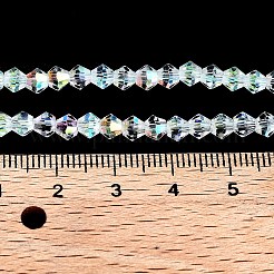 Faceted Bicone Electroplate Glass Beads Strands&nbsp;EGLA-P016-4mm-AB02