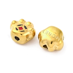 304ステンレススチールエナメルビーズ  足跡  イオンプレーティング（ip）  18KGP本金メッキ  ミックスカラー  15x12.5x9.5mm  穴：3mm&nbsp;STAS-B085-02G