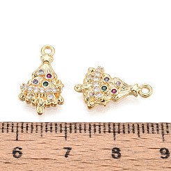 Brass Micro Pave Cubic Zirconia Pendants&nbsp;KK-N263-136G