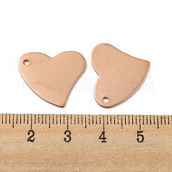 イオンプレーティング（IP）304ステンレス鋼スタンピングブランクタグペンダント  ハート  ローズゴールド  18x17x0.8mm  穴：1.5mm&nbsp;STAS-D445-60RG