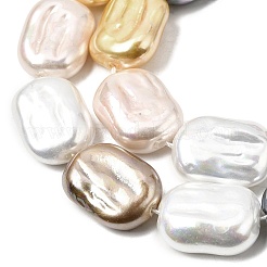 Electroplated Glass Shell Pearl Beads Strands&nbsp;BSHE-B009-F01-01