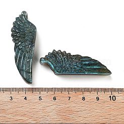 天然ラブラドライトの彫刻カボション  天使の翼  50~51x16~18x8~12mm&nbsp;G-C152-05