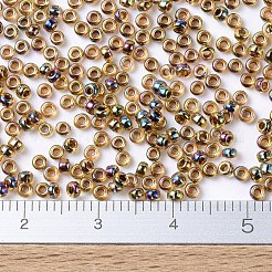 MIYUKIラウンドロカイユビーズ  日本製シードビーズ  11/0  （rr357)ルートビールライニングトパーズab  11/0  2x1.3mm  穴：0.8mm  約50000個/ポンド&nbsp;SEED-G007-RR0357