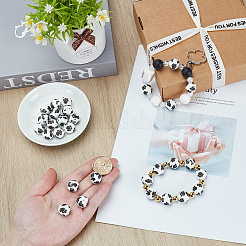 30Pcs Printed Round Silicone Focal Beads&nbsp;SIL-SC0003-29A