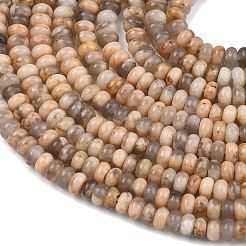 天然長石ビーズ連売り  ロンデル  4~4.5x3mm  穴：0.8mm  約160個/連  14.96''（38センチメートル）&nbsp;G-K343-C53-01