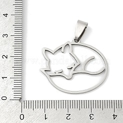 ステンレスペンダント201個  キツネのチャーム  ステンレス鋼色  26.5x30x1mm  穴：7.5x4mm&nbsp;STAS-F316-35P