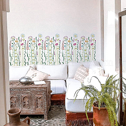 プラスチック製の描画絵画ステンシルテンプレートセット  スクラップブック、キャンバスタイル、床、家具、絵画、学校のプロジェクトにペイント。  ツリー模様の正方形  植物模様  30x30cm  2模様/セット&nbsp;DIY-WH0172-1018