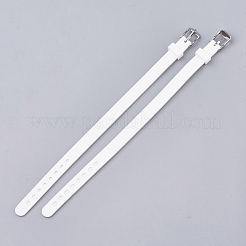 シリコン時計バンド  201ステンレススチール留め具付き  ホワイト  8-7/8インチ（22.5~22.7cm）  10x3mm&nbsp;SIL-S001-07