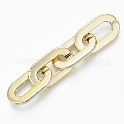 UVメッキアクリルコネクター  クイックリンクコネクター  アズキチェーン製造用  オーバル  ライトゴールド  36x21x4mm  内径：24x8mm&nbsp;LS-OACR-N009-002A-B03