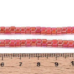 AB Color Plated Opaque Glass Beads Strands&nbsp;GLAA-T026-3x6mm-PM