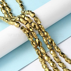 電気メッキガラスビーズセット  フルメッキ  多面カット  魚  黄金メッキ  10.5x6x5mm  穴：1.4mm  約55個/連  21.97インチ（55.8cm）&nbsp;EGLA-F157-FP01
