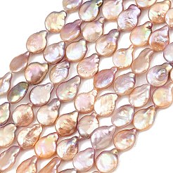 Natural Baroque Keshi Pearl Coin Beads Strands&nbsp;PA-CBAFEE8-15D