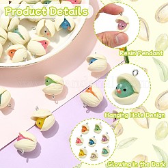 40Pcs 8 Colors Luminous Resin Pendants&nbsp;RESI-CJ0004-58