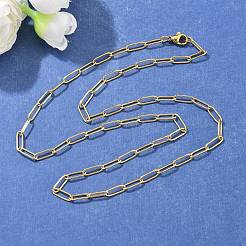 304 Stainless Steel Paperclip Chain Necklace&nbsp;NJEW-M183-04G
