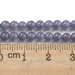 キャッツアイビーズ連売り  ラウンド  紫色のメディア  4mm  穴：0.7mm  約100~105個/連  14.37~14.69インチ（36.5~37.3cm）&nbsp;X-CE-F022-4mm-17